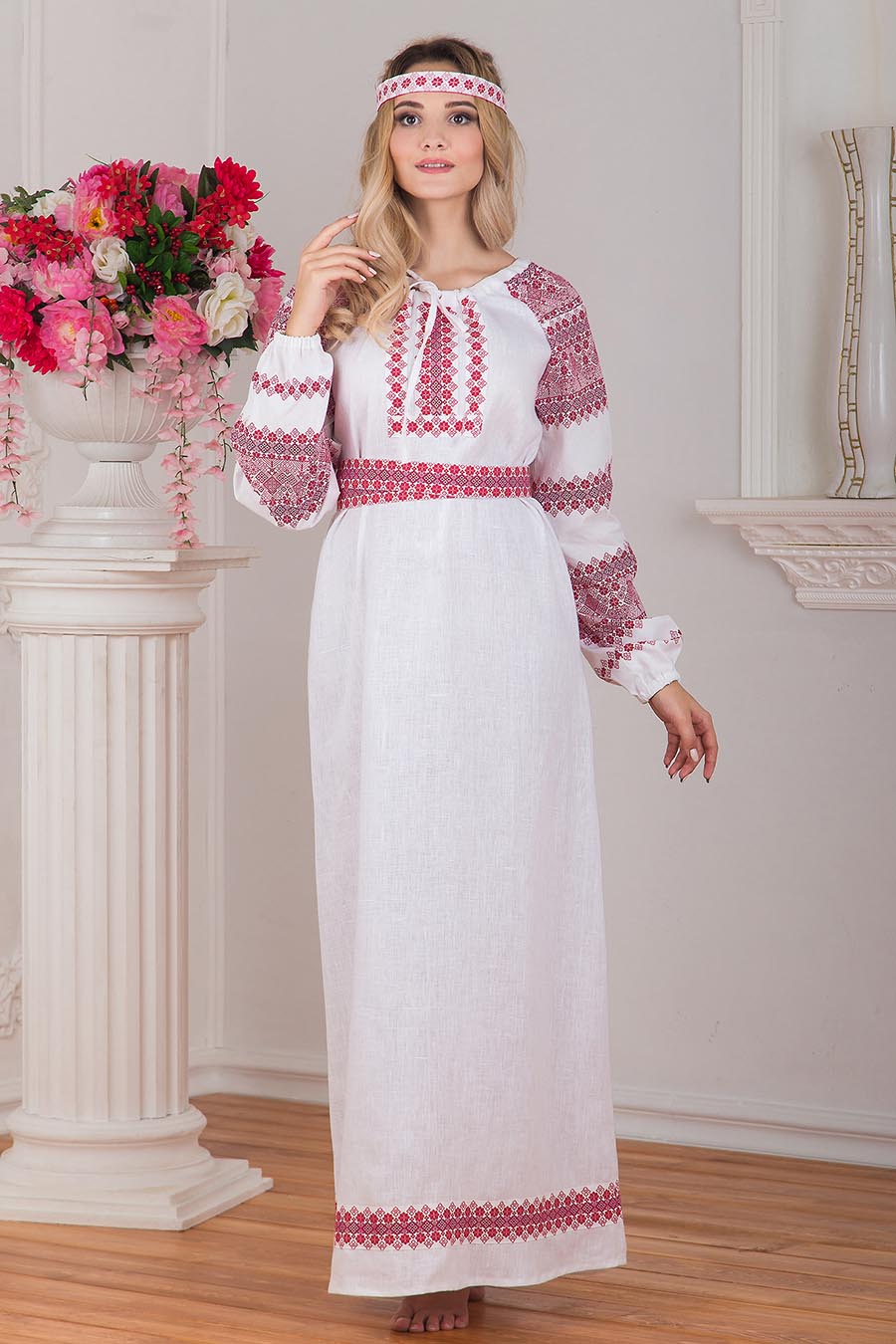 A playful frame from Women in Slavic costumes — online in New York