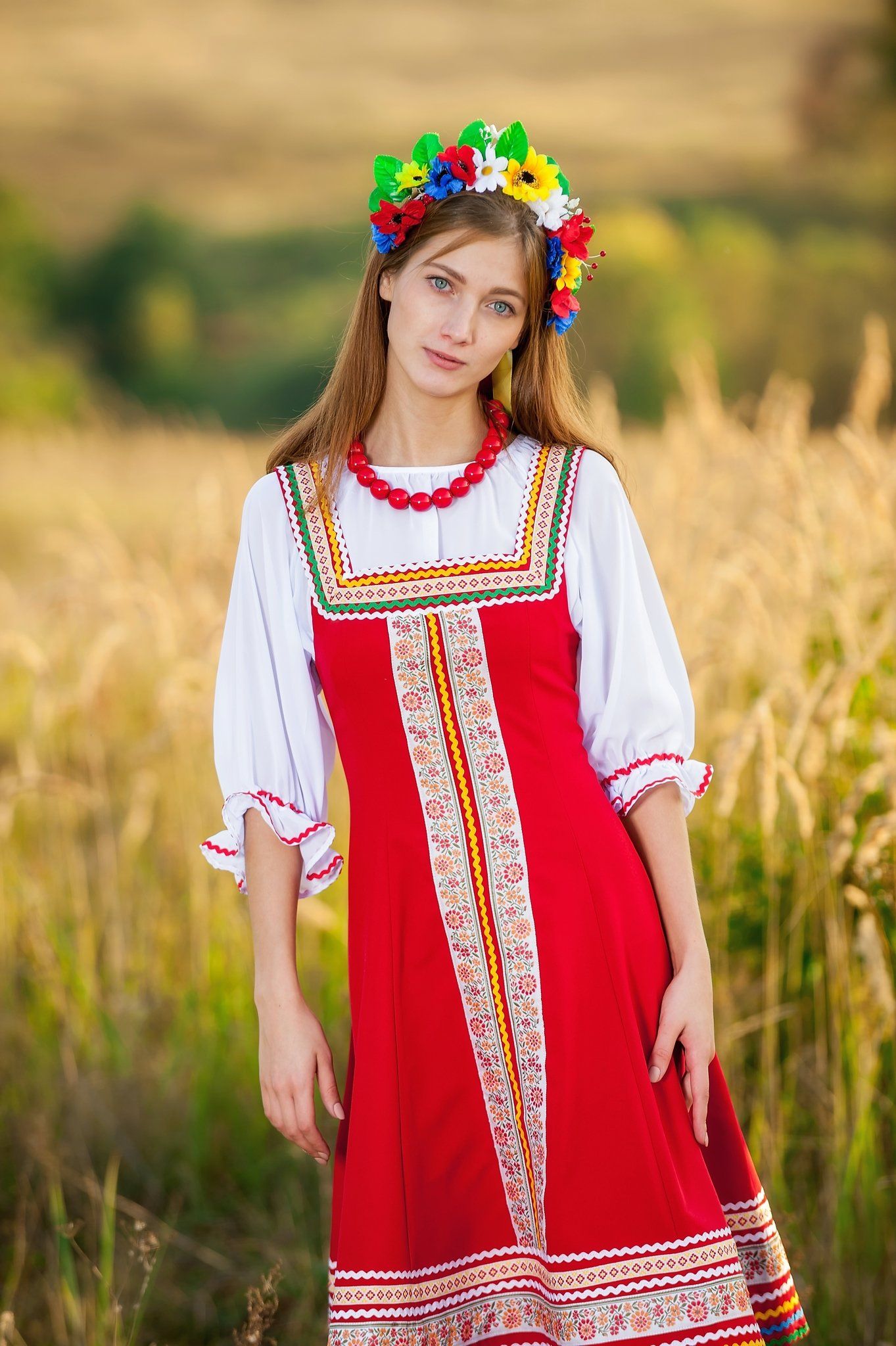 Women in Slavic costumes in New York — step in, relax, and chat live